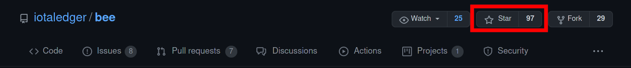 Add a star to IOTA's repositories on Github